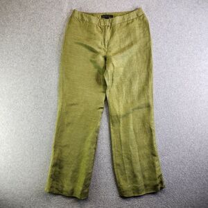 Lafayette 148 Pants Womens 8 Green Silky Linen Cupro Blend Boho Festival Dress